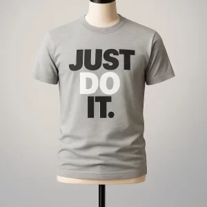 Camiseta Deportiva “Just Do It” para Hombre – Negro con Logotipo Grande